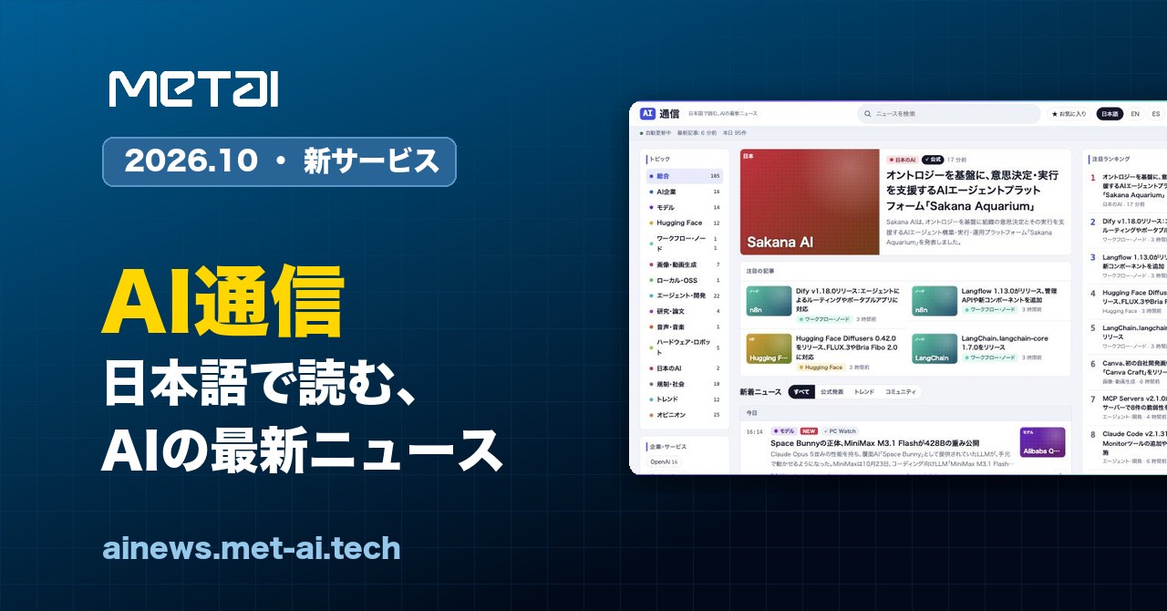 26.10.25 - AIニュースポータル「AI通信」を公開しました