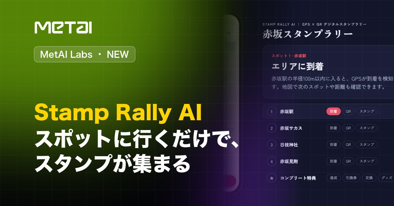 26.10.14 - Novedad de MetAI Labs: Stamp Rally AI. Vaya al lugar y el sello es suyo